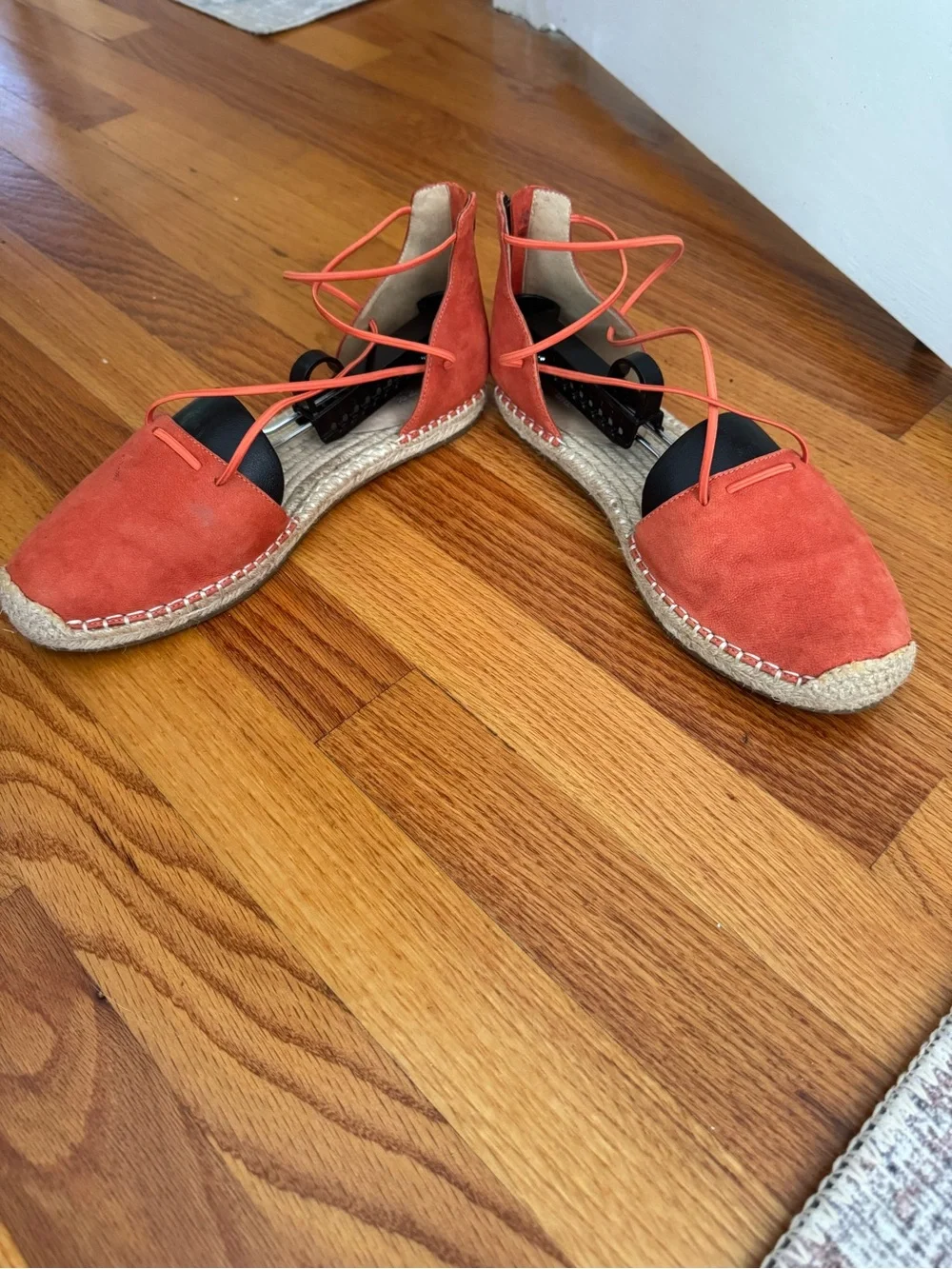 Elieen Fisher Coral Suede Espadrille Bungee Flats, 9